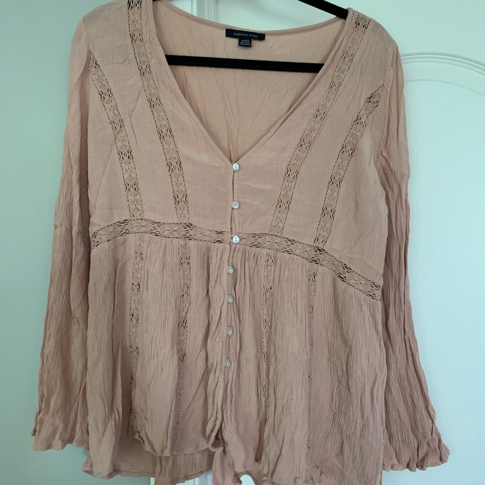 American Eagle Dusty Rose Flowy Top